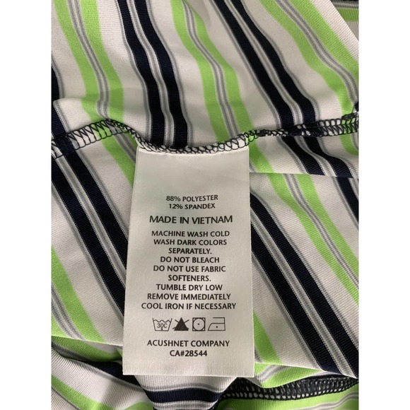 FootJoy Polo Shirt Mens Large‎ White Green Blue Striped Short Sleeve Golf - Picture 4 of 4